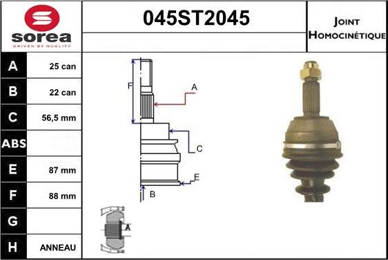 STARTCAR 045ST2045 - Birləşmə dəsti, ötürücü val furqanavto.az