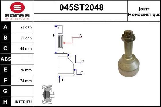 STARTCAR 045ST2048 - Birləşmə dəsti, ötürücü val furqanavto.az