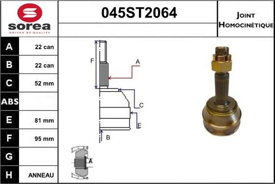 STARTCAR 045ST2064 - Birləşmə dəsti, ötürücü val furqanavto.az