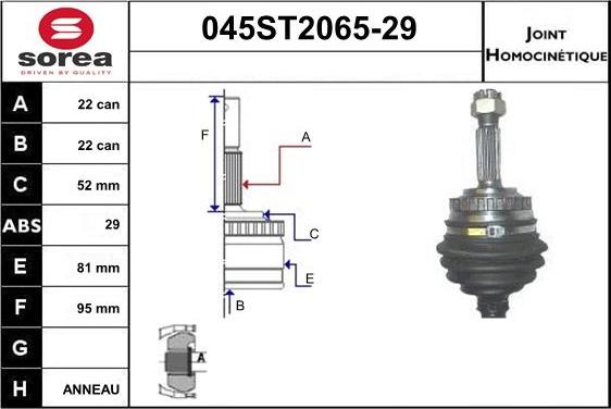 STARTCAR 045ST2065-29 - Birləşmə dəsti, ötürücü val furqanavto.az