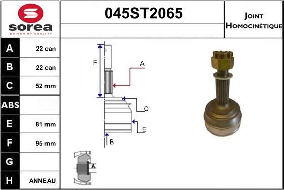 STARTCAR 045ST2065 - Birləşmə dəsti, ötürücü val furqanavto.az