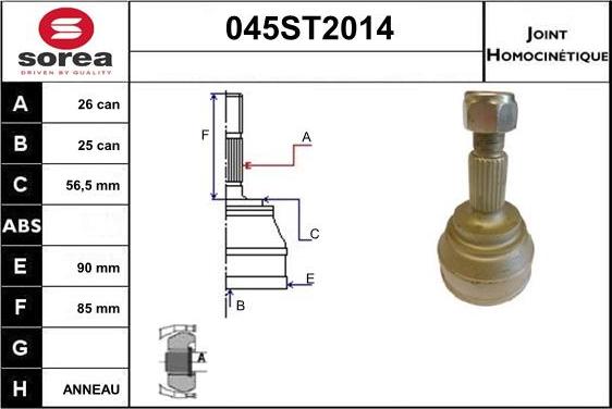 STARTCAR 045ST2014 - Birləşmə dəsti, ötürücü val furqanavto.az