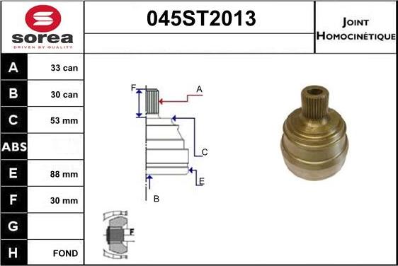 STARTCAR 045ST2013 - Birləşmə dəsti, ötürücü val furqanavto.az