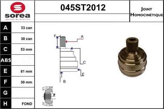 STARTCAR 045ST2012 - Birləşmə dəsti, ötürücü val furqanavto.az