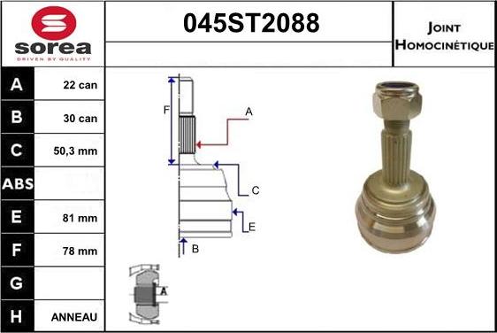 STARTCAR 045ST2088 - Birləşmə dəsti, ötürücü val furqanavto.az