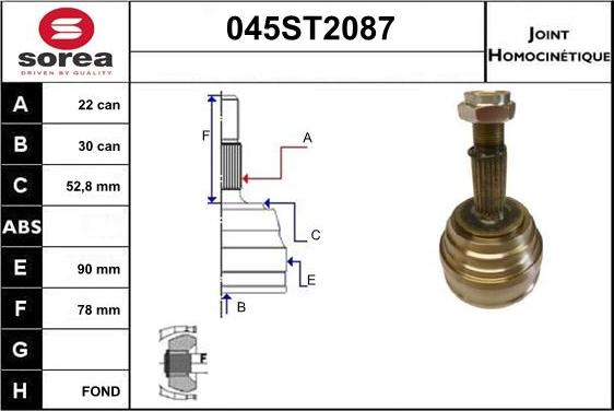 STARTCAR 045ST2087 - Birləşmə dəsti, ötürücü val furqanavto.az