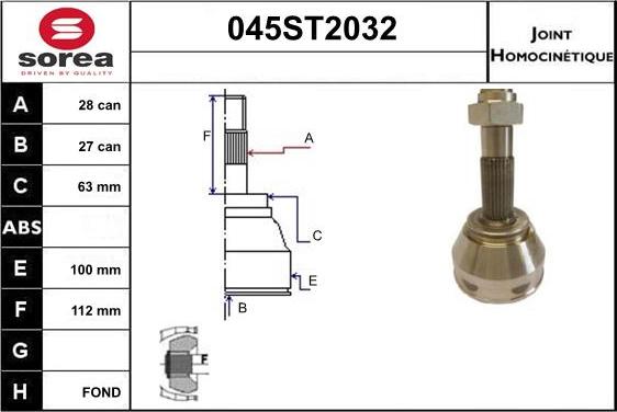 STARTCAR 045ST2032 - Birləşmə dəsti, ötürücü val furqanavto.az