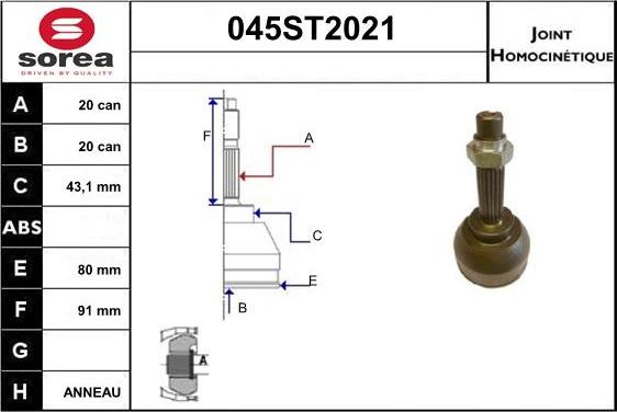 STARTCAR 045ST2021 - Birləşmə dəsti, ötürücü val furqanavto.az