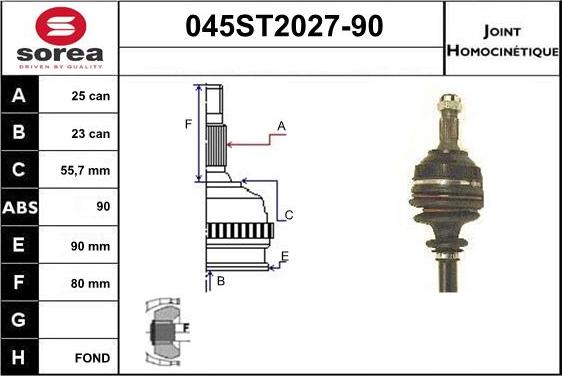 STARTCAR 045ST2027-90 - Birləşmə dəsti, ötürücü val furqanavto.az