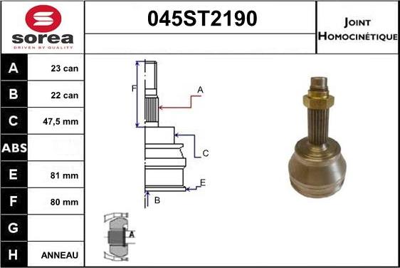 STARTCAR 045ST2190 - Birləşmə dəsti, ötürücü val furqanavto.az