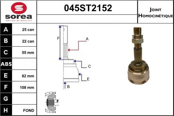 STARTCAR 045ST2152 - Birləşmə dəsti, ötürücü val furqanavto.az