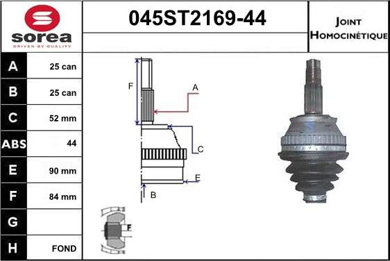 STARTCAR 045ST2169-44 - Birləşmə dəsti, ötürücü val furqanavto.az