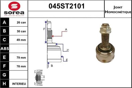 STARTCAR 045ST2101 - Birləşmə dəsti, ötürücü val furqanavto.az