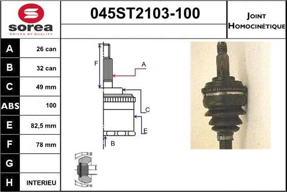 STARTCAR 045ST2103-100 - Birləşmə dəsti, ötürücü val furqanavto.az