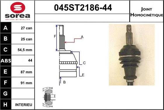 STARTCAR 045ST2186-44 - Birləşmə dəsti, ötürücü val furqanavto.az