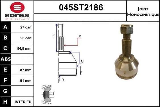 STARTCAR 045ST2186 - Birləşmə dəsti, ötürücü val furqanavto.az