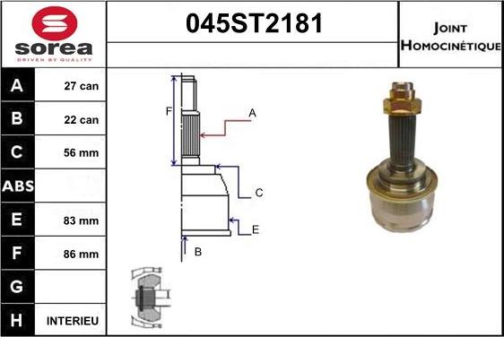 STARTCAR 045ST2181 - Birləşmə dəsti, ötürücü val furqanavto.az