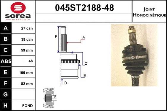 STARTCAR 045ST2188-48 - Birləşmə dəsti, ötürücü val furqanavto.az