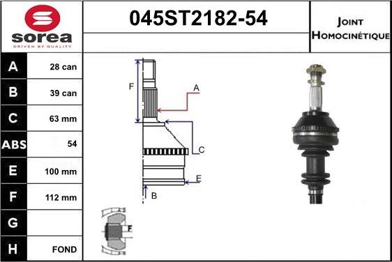 STARTCAR 045ST2182-54 - Birləşmə dəsti, ötürücü val furqanavto.az