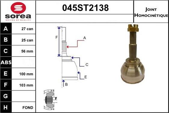 STARTCAR 045ST2138 - Birləşmə dəsti, ötürücü val furqanavto.az