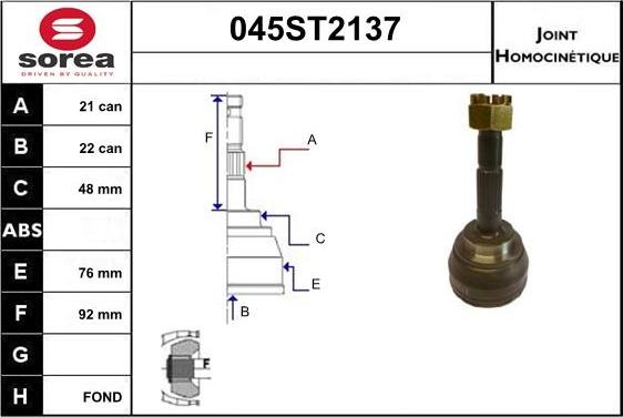 STARTCAR 045ST2137 - Birləşmə dəsti, ötürücü val furqanavto.az