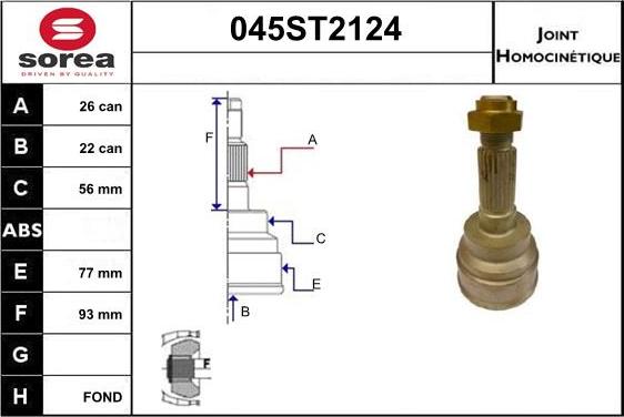 STARTCAR 045ST2124 - Birləşmə dəsti, ötürücü val furqanavto.az