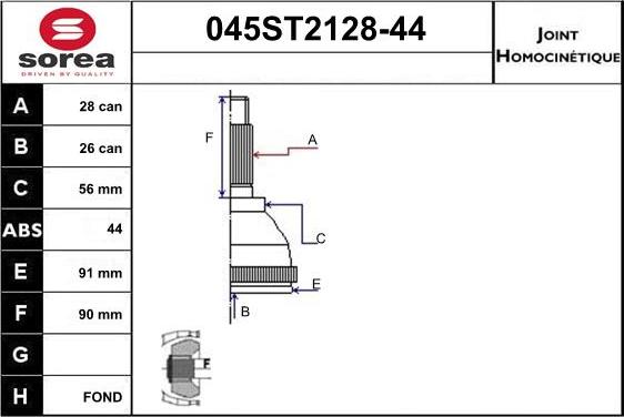 STARTCAR 045ST2128-44 - Birləşmə dəsti, ötürücü val furqanavto.az