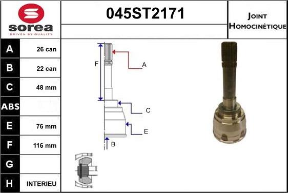 STARTCAR 045ST2171 - Birləşmə dəsti, ötürücü val furqanavto.az