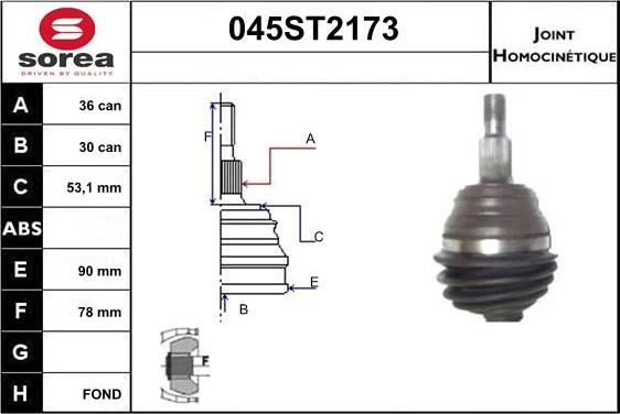 STARTCAR 045ST2173 - Birləşmə dəsti, ötürücü val furqanavto.az