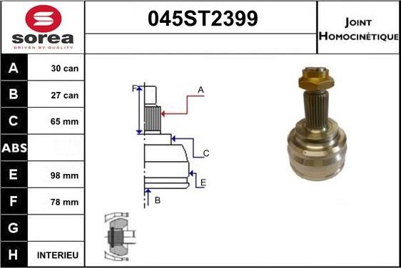 STARTCAR 045ST2399 - Birləşmə dəsti, ötürücü val furqanavto.az