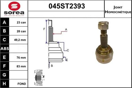 STARTCAR 045ST2393 - Birləşmə dəsti, ötürücü val furqanavto.az