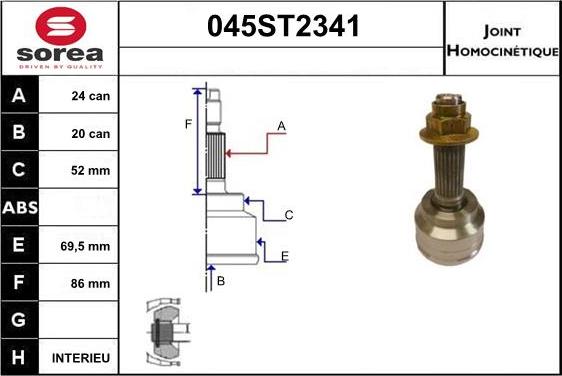 STARTCAR 045ST2341 - Birləşmə dəsti, ötürücü val furqanavto.az