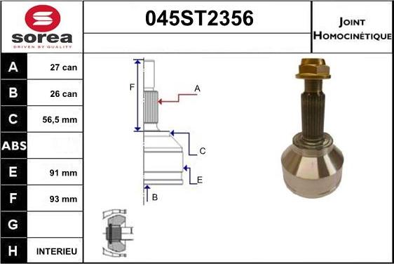 STARTCAR 045ST2356 - Birləşmə dəsti, ötürücü val furqanavto.az