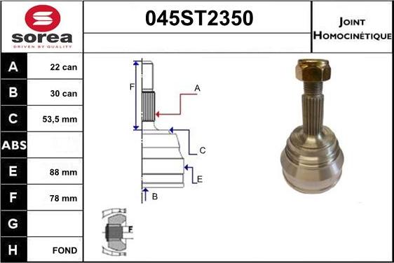 STARTCAR 045ST2350 - Birləşmə dəsti, ötürücü val furqanavto.az