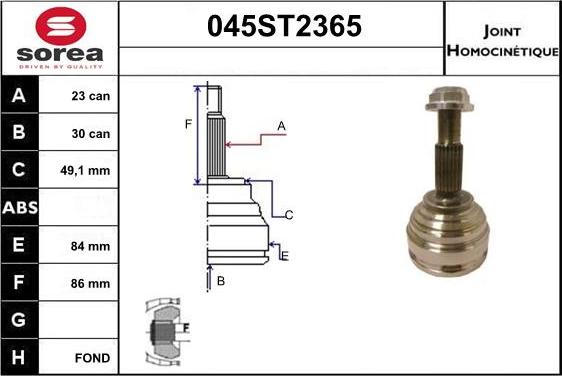 STARTCAR 045ST2365 - Birləşmə dəsti, ötürücü val furqanavto.az