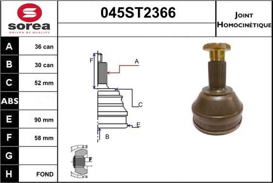 STARTCAR 045ST2366 - Birləşmə dəsti, ötürücü val furqanavto.az