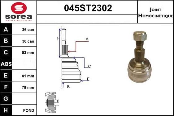 STARTCAR 045ST2302 - Birləşmə dəsti, ötürücü val furqanavto.az