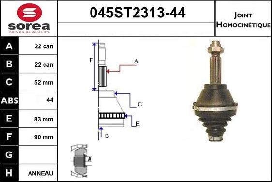 STARTCAR 045ST2313-44 - Birləşmə dəsti, ötürücü val furqanavto.az