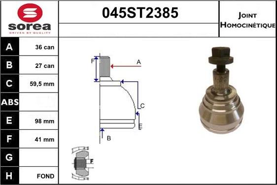 STARTCAR 045ST2385 - Birləşmə dəsti, ötürücü val furqanavto.az