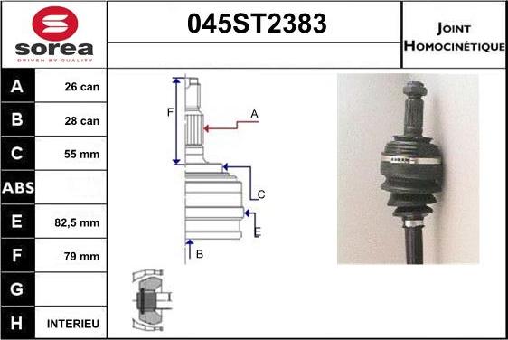 STARTCAR 045ST2383 - Birləşmə dəsti, ötürücü val furqanavto.az