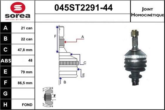 STARTCAR 045ST2291-44 - Birləşmə dəsti, ötürücü val furqanavto.az