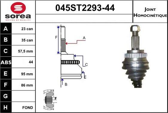 STARTCAR 045ST2293-44 - Birləşmə dəsti, ötürücü val furqanavto.az