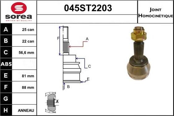 STARTCAR 045ST2203 - Birləşmə dəsti, ötürücü val furqanavto.az