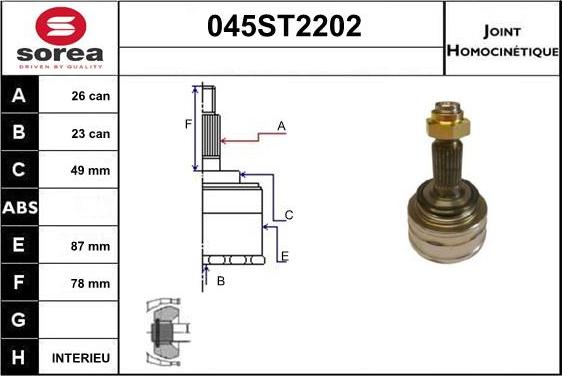 STARTCAR 045ST2202 - Birləşmə dəsti, ötürücü val furqanavto.az