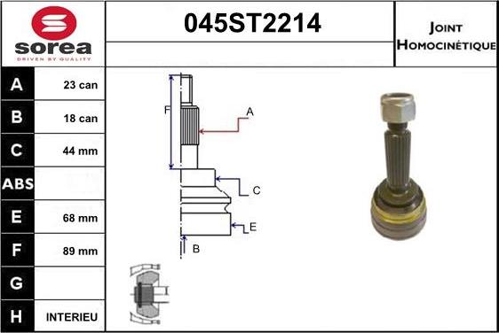 STARTCAR 045ST2214 - Birləşmə dəsti, ötürücü val furqanavto.az