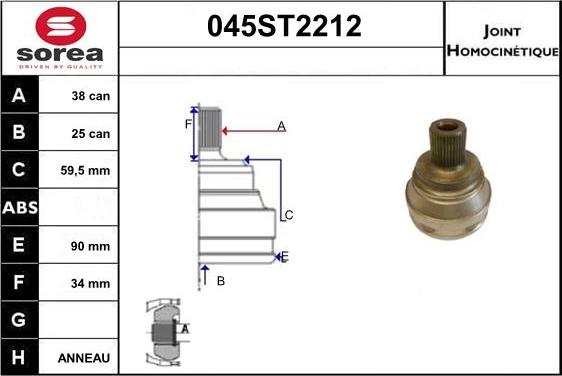 STARTCAR 045ST2212 - Birləşmə dəsti, ötürücü val furqanavto.az