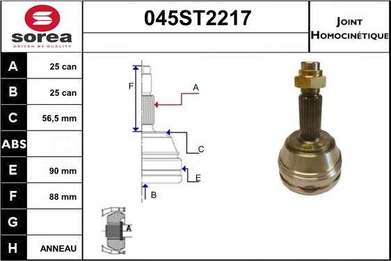 STARTCAR 045ST2217 - Birləşmə dəsti, ötürücü val furqanavto.az