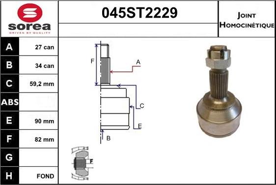 STARTCAR 045ST2229 - Birləşmə dəsti, ötürücü val furqanavto.az