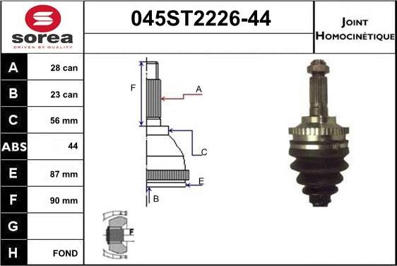 STARTCAR 045ST2226-44 - Birləşmə dəsti, ötürücü val furqanavto.az