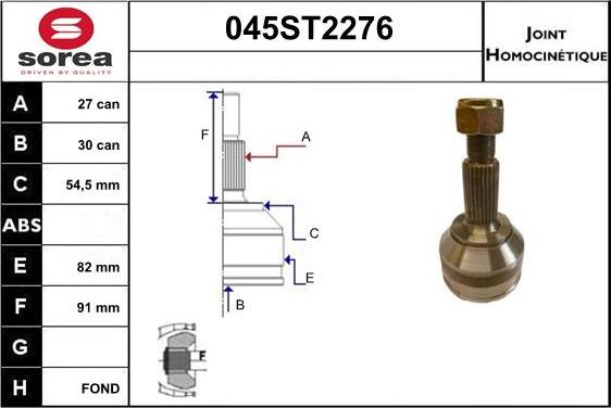 STARTCAR 045ST2276 - Birləşmə dəsti, ötürücü val furqanavto.az